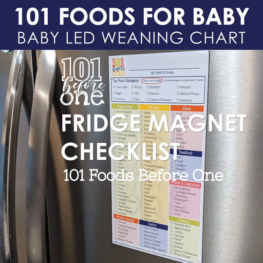 101 Foods Checklist Fridge Magnet For Baby Led Weaning From Before One