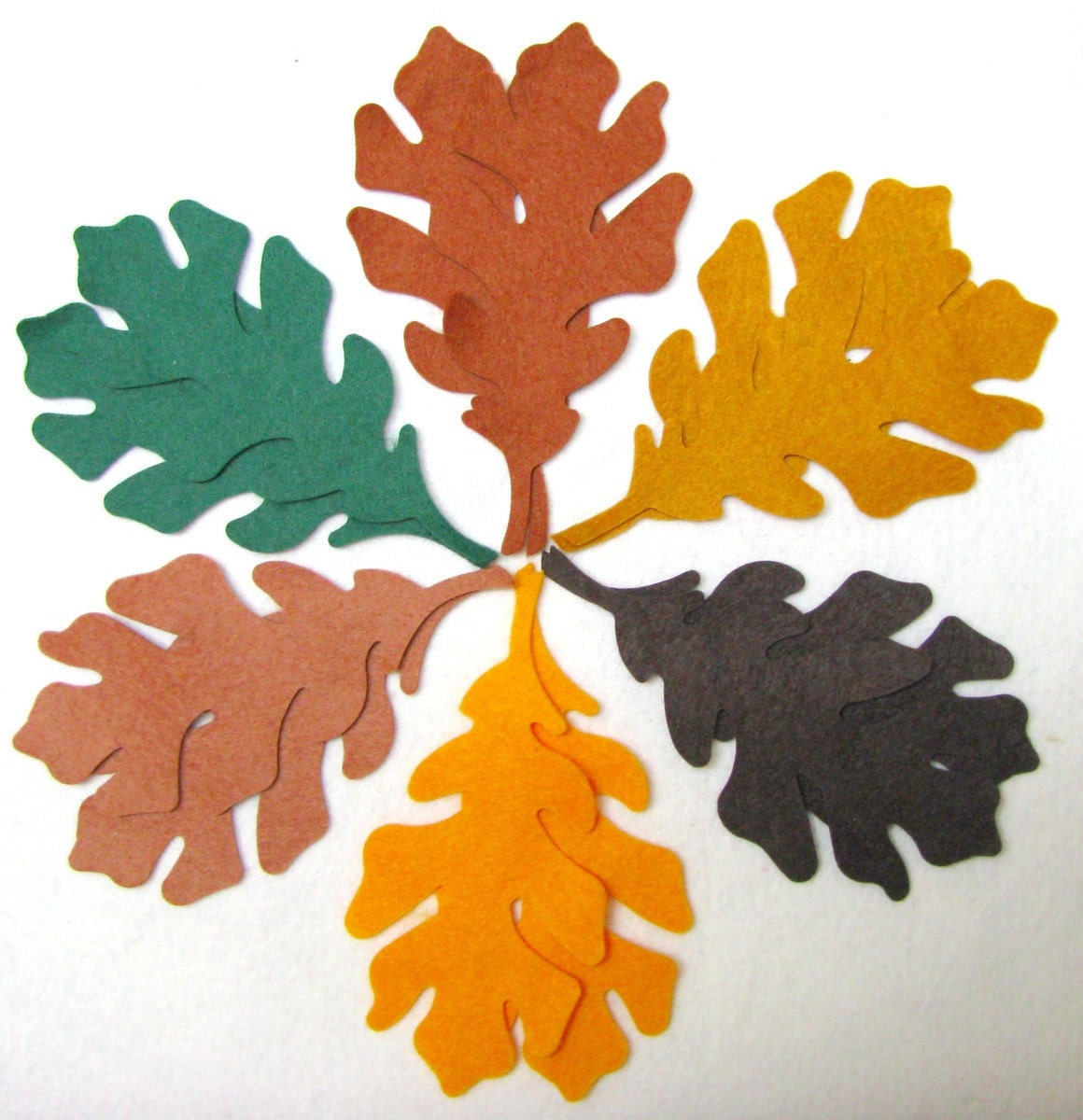 Wool Felt Blend, Oak Leaves, Leaf, Diy, Appliques, Assorted Colours, Precision Die Cut
