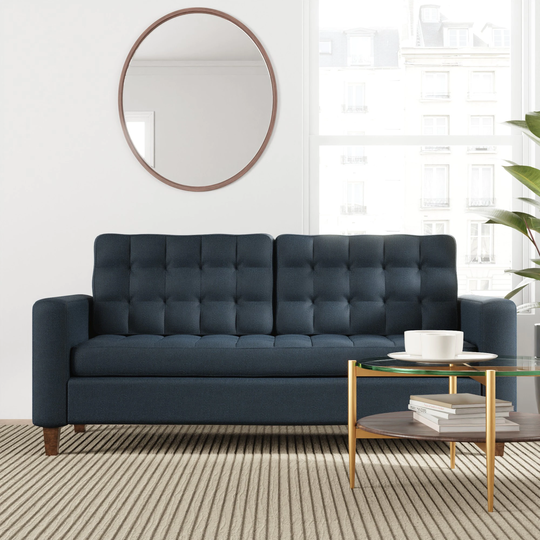 Brookside Brynn Fabric Midcentury Navy Polyester/Blend Sofa in Blue | BS0005SOF00NV