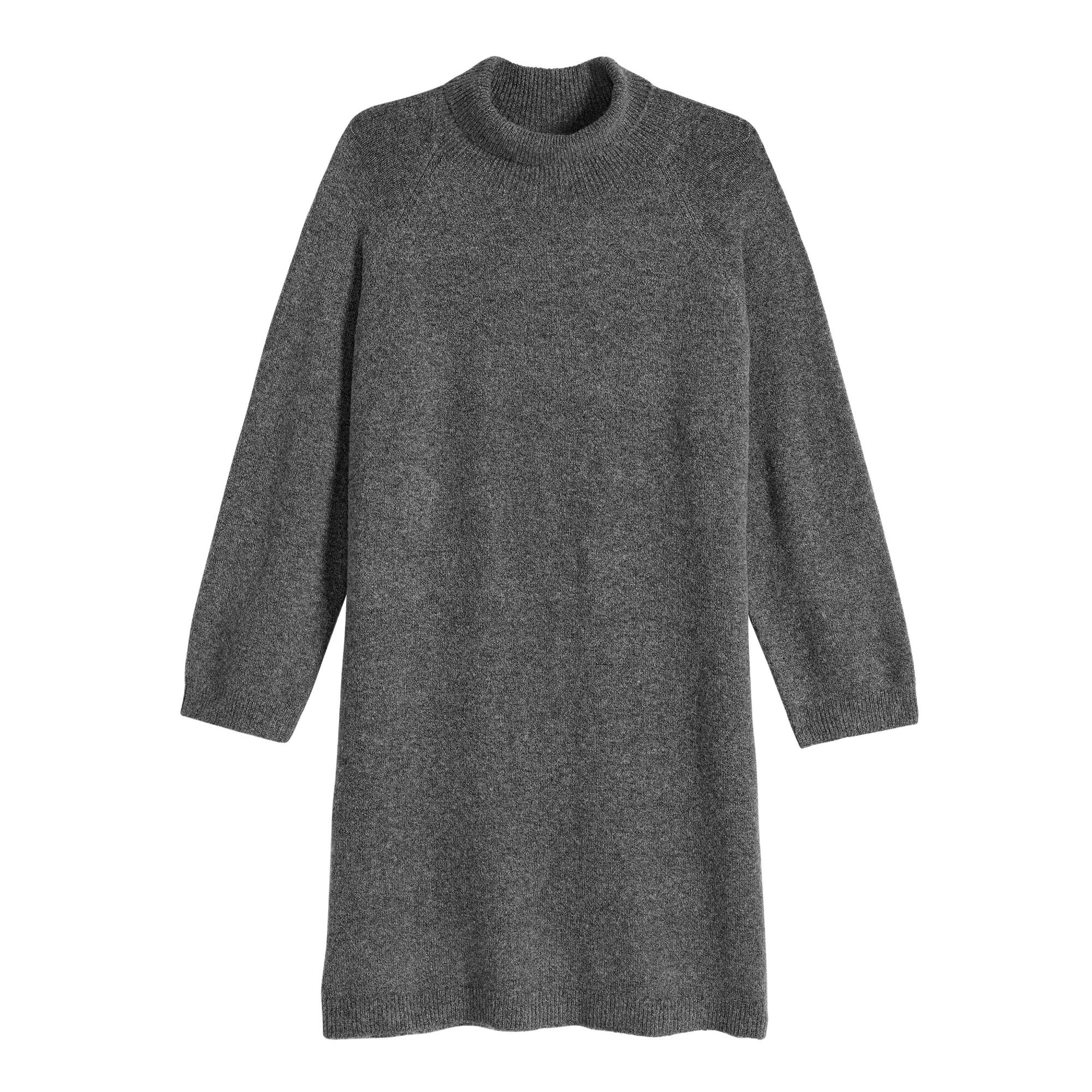 Gray Ribbed Knit Funnel Neck Sweater Dress by World Market