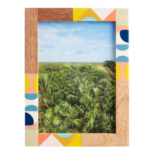 Multicolor Geo Corner Wood Frame - Small by World Market