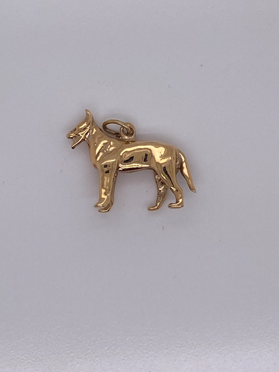 Vintage 14K Yellow Gold Dog Charm