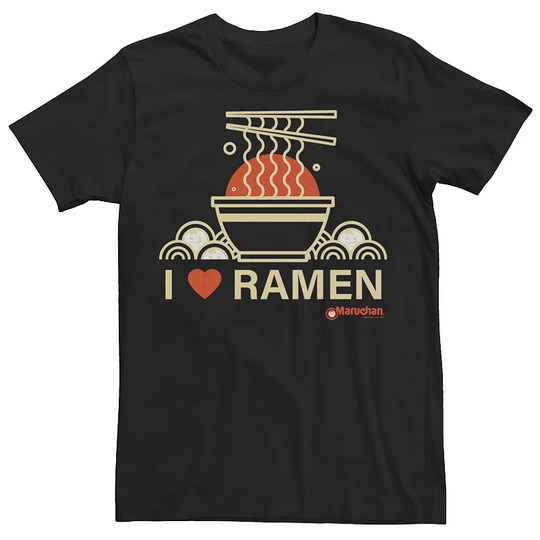 Men's Maruchan I Heart Ramen Bowl And Chopsticks Tee, Size: Small, Black