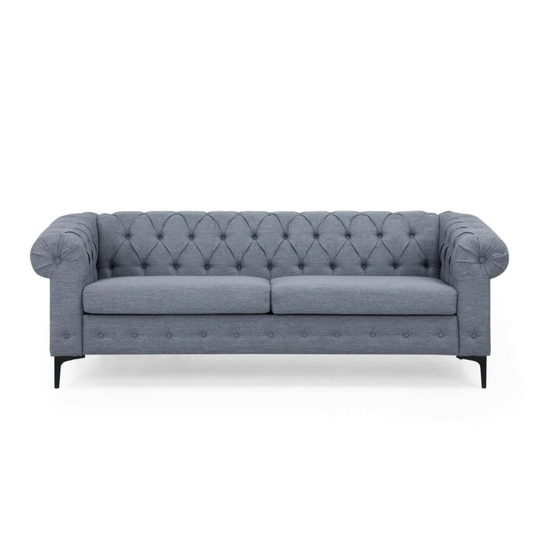 Best Selling Home Decor Bannock Modern Charcoal and Black Polyester/Blend Sofa in Gray | 311850