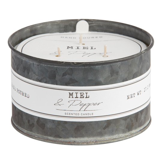 Miel & Pepper Antique Oil Tin 3 Wick Scented Candle by World Market