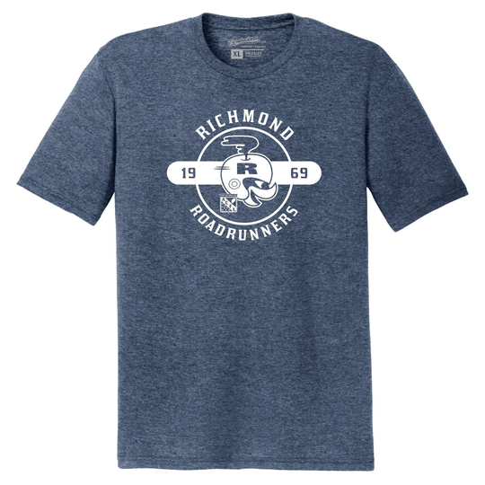 Throwbackmax Richmond Roadrunners 1969 Acfl Football Premium Tri-Blend Tee Shirt - Navy Heather
