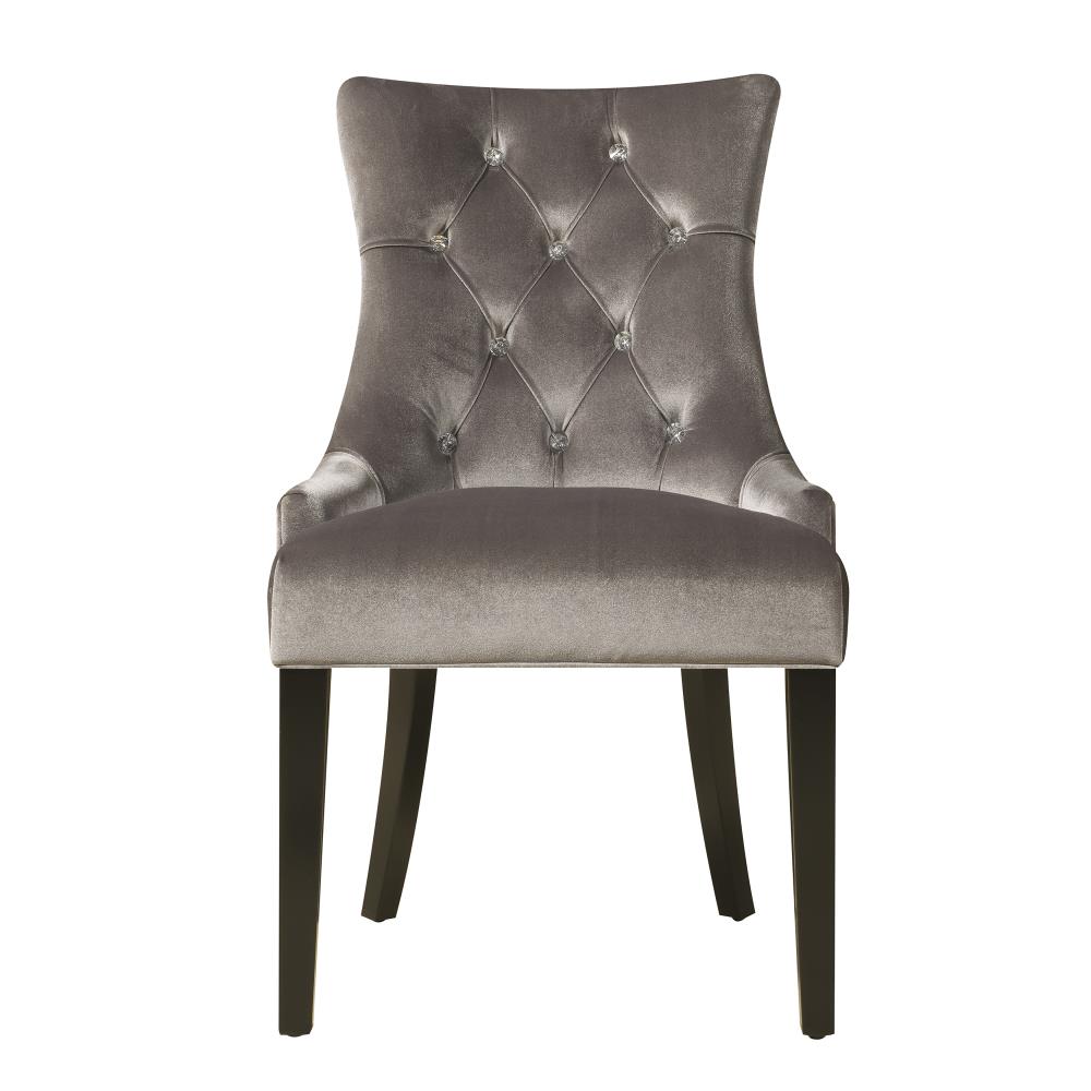 HomeFare Traditional Polyester/Polyester Blend Upholstered Dining Arm Chair (Wood Frame) in Chrome | DS-2514-900-204