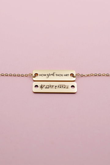 Bracelet | How Great Thou Art, Reversible Hymn, Faith Gift, Musical Necklace, Christian Jewelry, Music Lovers Faith, Hymns, Lds