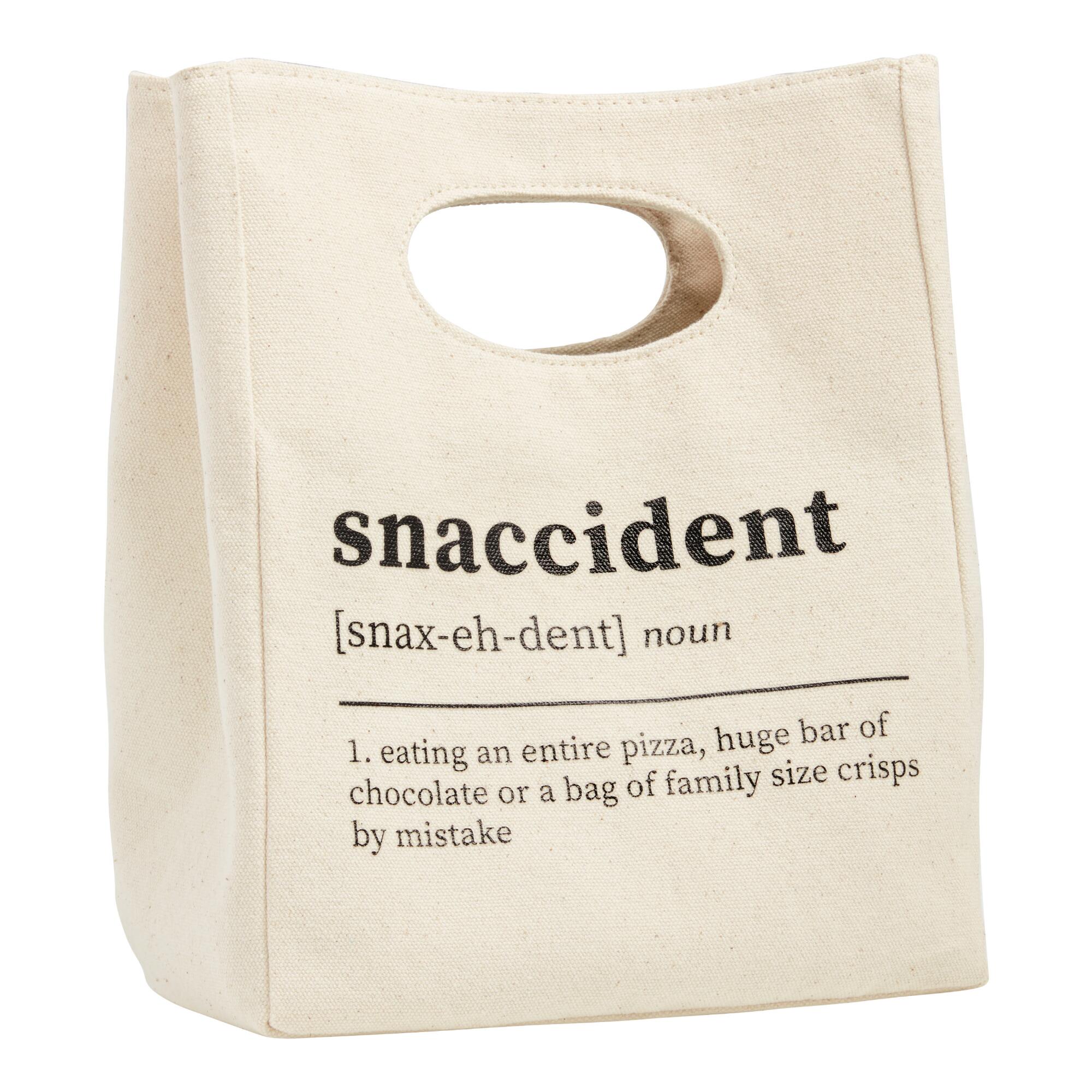 Snaccident Cotton Canvas Lunch Tote Bag: Natural by World Market