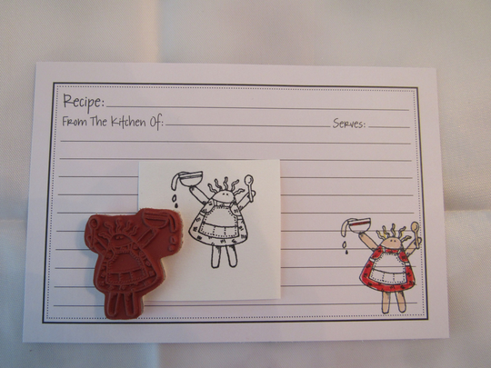 Petunia With Mixing Bowl Rubber Stamp