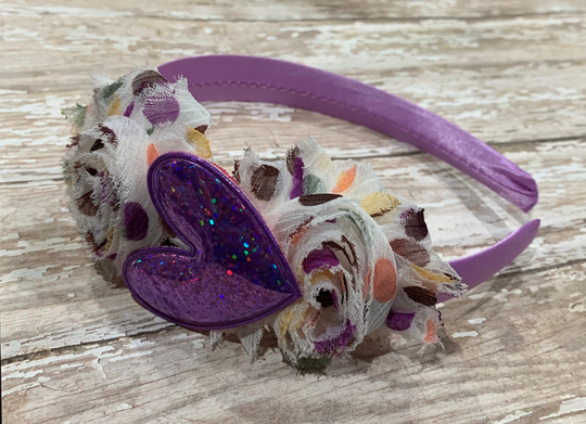 Purple Heart Girls Headband