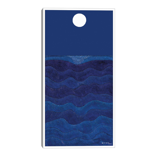 Full Moonscape By Synthia SAINT JAMES Framed Canvas Wall Art: Blue - Oversized by World Market