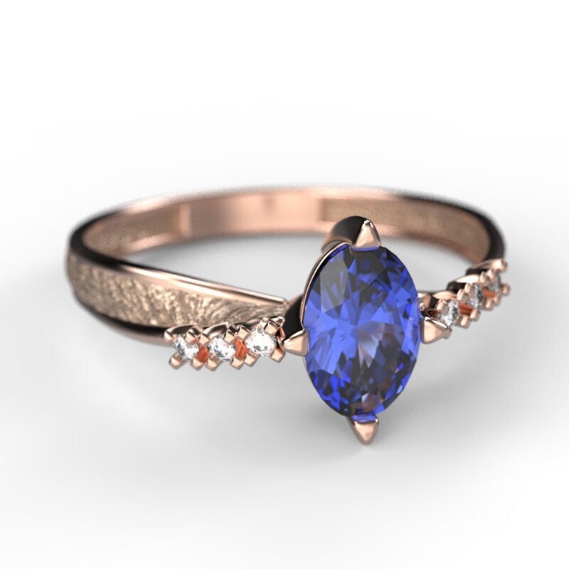Tanzanite Ring, 18K/14K Real Gold Ring. & Diamonds December Birthstone