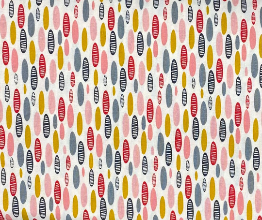 Multi Oval Blender Quilting Cotton Fabric From Kitty Garden By The Craft Company - #2688C-04 Continuous 1/2 Yard