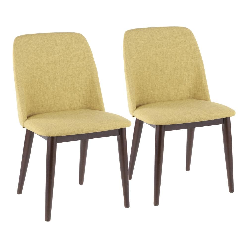 LumiSource Set of 2 Tintori Contemporary/Modern Polyester/Polyester Blend Upholstered Dining Side Chair (Wood Frame) in Brown | CHR-TNT GN+BN2