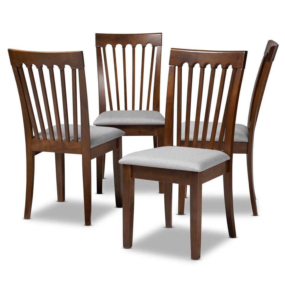 Baxton Studio Minette Contemporary/Modern Polyester/Polyester Blend Upholstered Dining Side Chair (Wood Frame) in Gray | 163-4PC-9879-LW