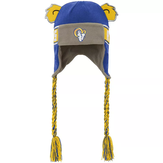 Toddler Royal Los Angeles Rams Wordmark Ears Trooper Knit Hat, Blue
