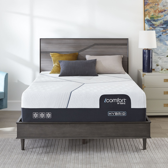Serta iComfort 3000 13.5-in Soft California King Hybrid Memory Foam/Coil Blend Mattress with Boxspring Included in White | 500801338-9970