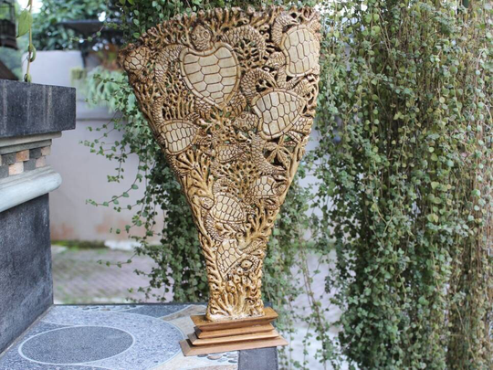 Hand Carved Buffalo Bone, Turtle Carving For Decoration