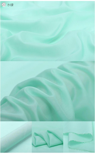 Solid Aqua Green Silk Cotton Blend Fabric By The Yard Or Metre Width 53 Inch