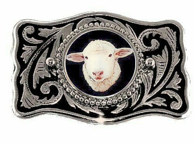 Lamb Sheep Unisex Kid Does Ram Rancher Nannies Show Fair Unisex Belt Buckle