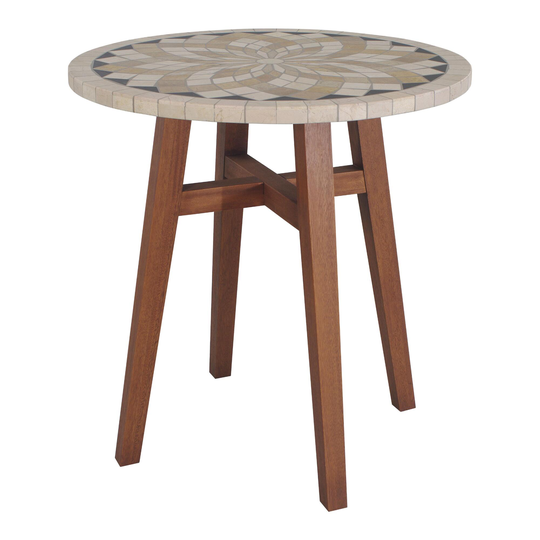 Spanish Marble Kimo Counter Height Outdoor Patio Dining Table: Natural - Wood by World Market
