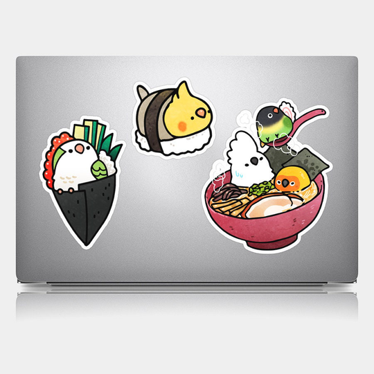 Bird Sushi & Ramen Vinyl Stickers