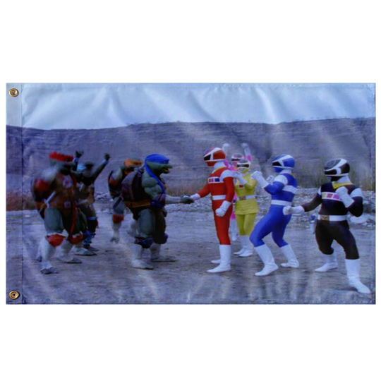 Teenage Mutant Ninja Turtles X Power Rangers Collab Flag