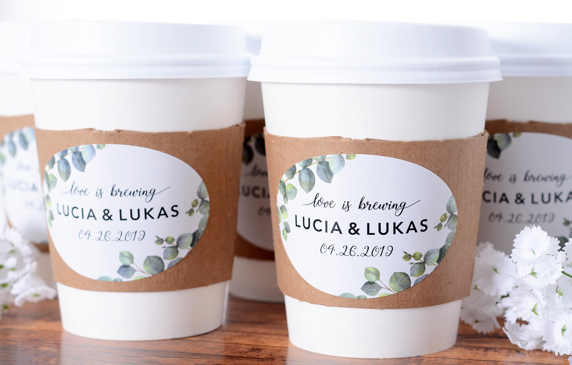 Wedding Coffee Cups - Bar Hot Chocolate Beverage Supplies Labels Cup Sleeves #wdicf-272