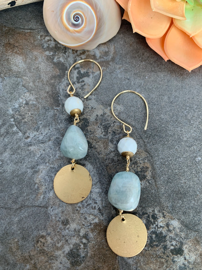 Beachy Boho Style Gemstone Dangle Earrings