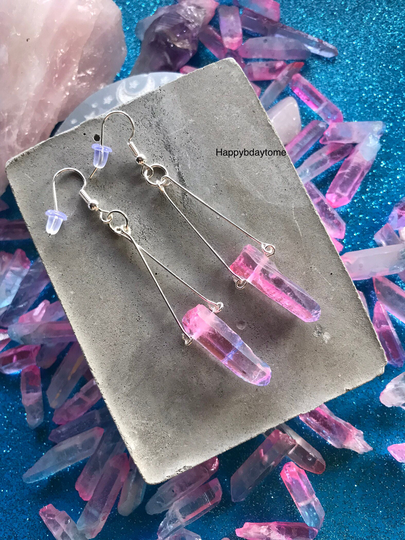 Unicorn Quartz Crystal Earrings, Gifts