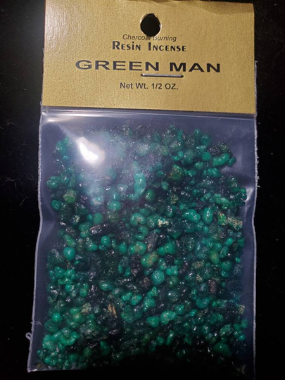 Green Man - A Special Blend Of High-Quality Natural Charcoal Burning Resin Incense Perfect For Your Wiccan Rituals