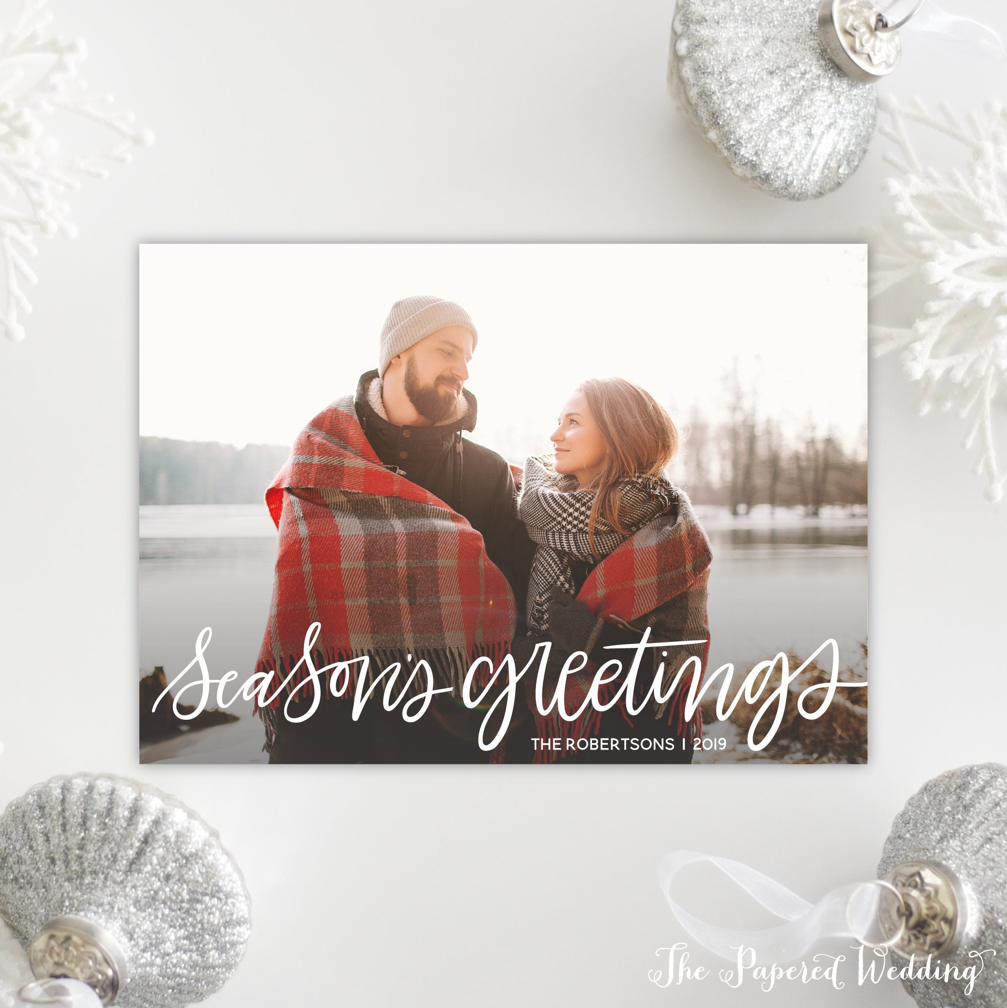 Printable Or Printed Photo Season's Greetings Cards - Landscape Picture Christmas Greetings, Non-Religious Holiday 102 P1