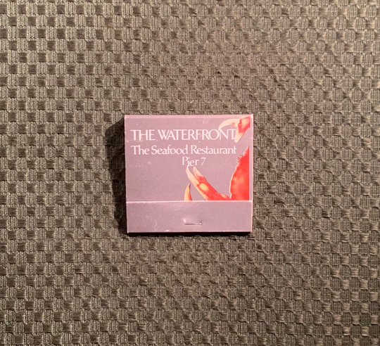Vintage Matchbook, The Waterfront, Restaurant, Pier 7, San Francisco, California, with 30 Match Sticks, Free Ship in Usa