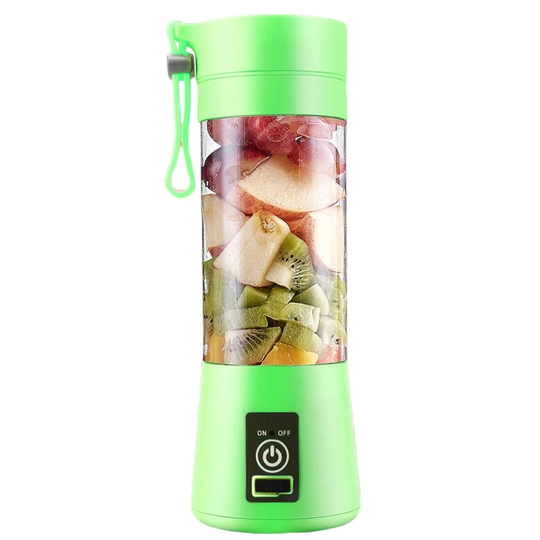 Portable Home Juicer USB Rechargeable 4-Blade Electric Fruit Extractor Juice Blender - green, 2