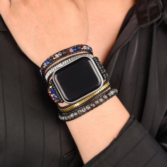 Multi Wrap Bracelet For Apple Watch, Wrist Band Apple38mm 40mm 44mm, Man Watch Band, Bead Band, Boho