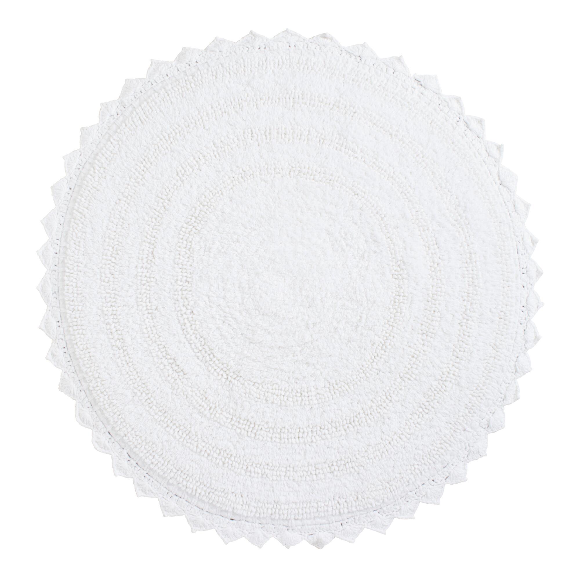 Round White Cotton Bath Mat by World Market