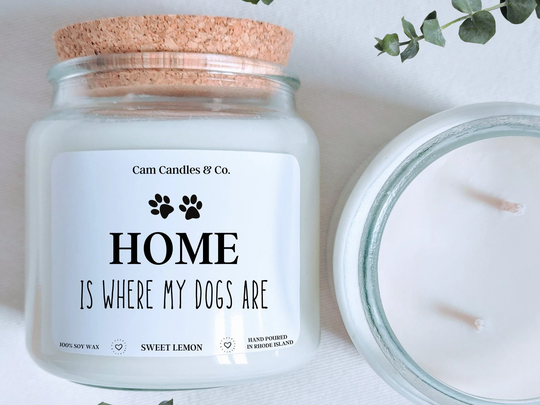 Home Is Where My Dogs Are, Gift For Dog Lovers, Mom, Dad, Her, Double Wick Candles, Lover