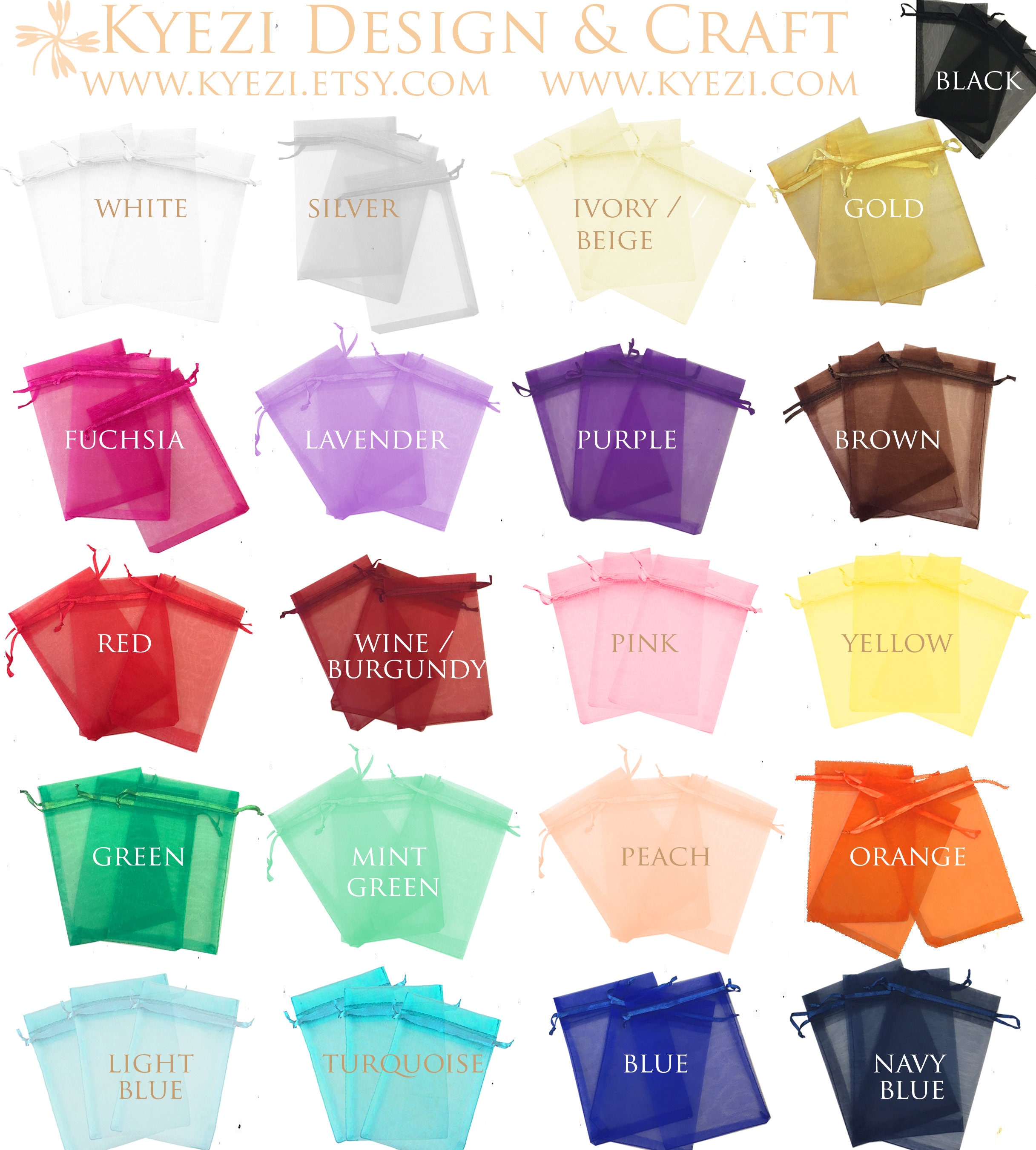 100 300 500 Pcs 3x4 Sheer Drawstring Organza Bags Jewelry Pouches Wedding Party Favor Gift Candy Bag - Us Seller Fast Ship."