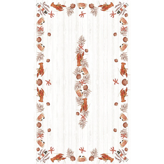 Laural Home Seafood Shack Tablecloth 70 x 120 Polyester in Orange | SESH70120TC