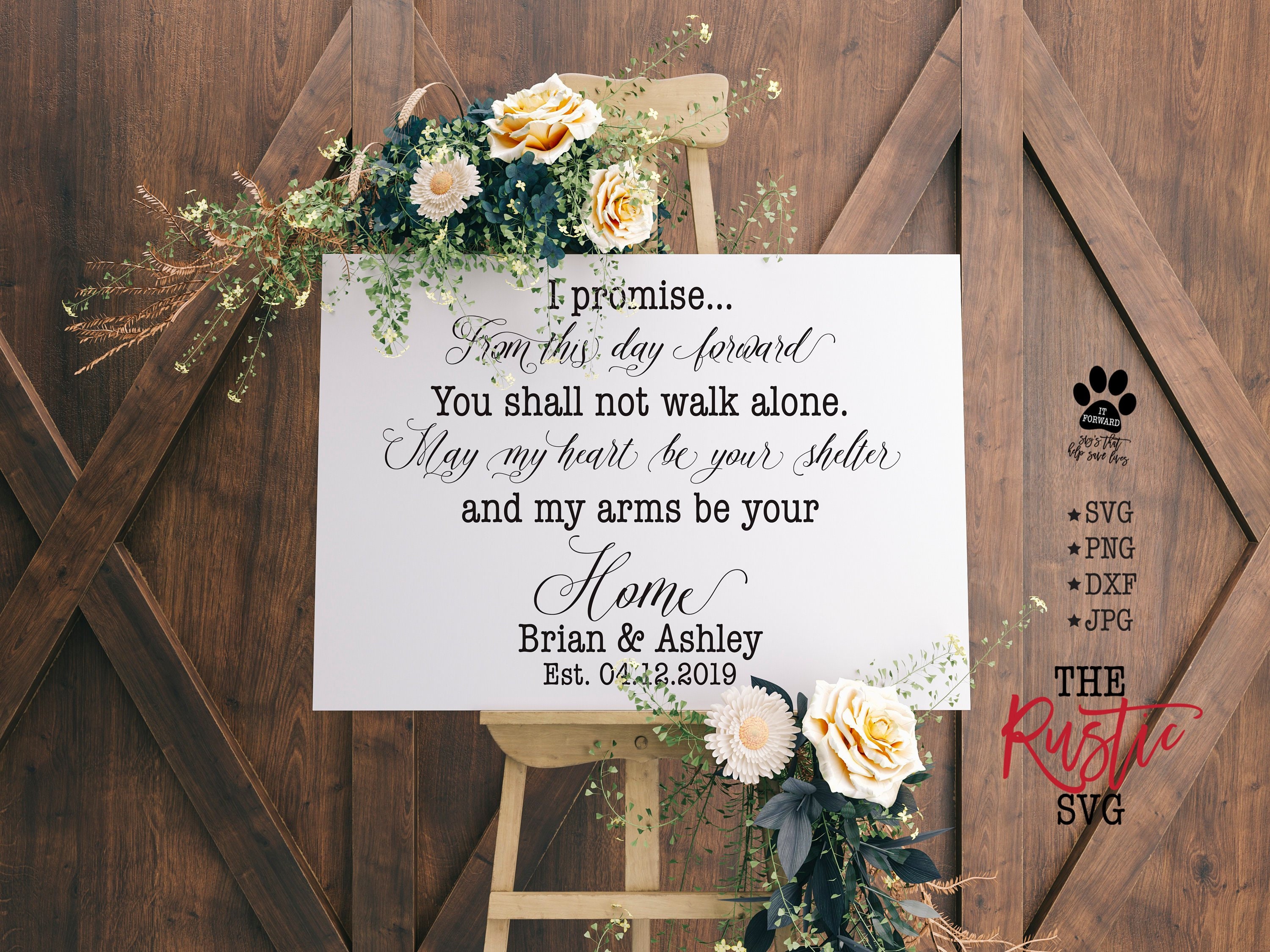 I Promise, Personalized Wedding Svg, Sign, Printable, Cricut, Silhouette, 029