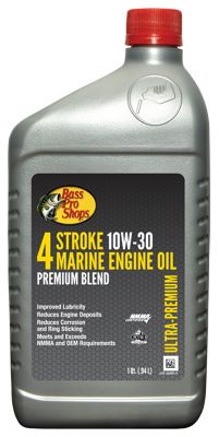 Bass Pro Shops 4-Stroke 10W-30 Premium Blend Marine Engine Oil - 1 Quart