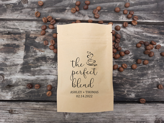 The Perfect Blend Coffee Favor Pouch Bags For Wedding Favors Pouches Only Personalized Bean Custom Bridal Shower
