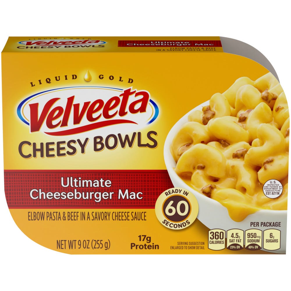 Velveeta Cheesy Bowls Ultimate Cheeseburger Mac - 9 oz