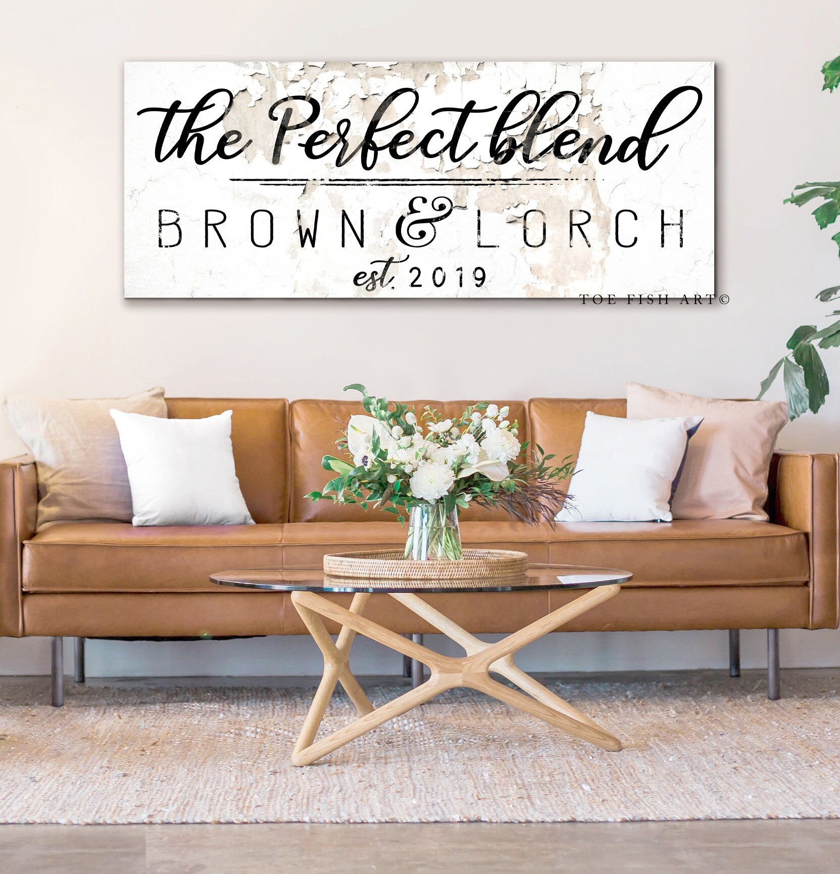 The Perfect Blend Established Family Sign Step Gift For Stepmother Stepmom Personalized Wall Art Custom Rustic Farmhouse Decor