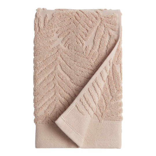Sand Sculpted Palm Leaf Hand Towel: Green - Cotton by World Market