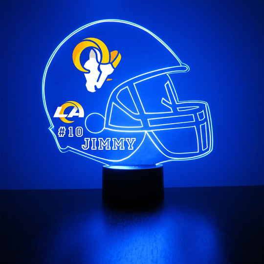 Los Angeles Rams, Led Football Sports Fan Lamp, Custom Made Night Light, Personalized Free, 16 Color Option, Featuring Licensed Decal