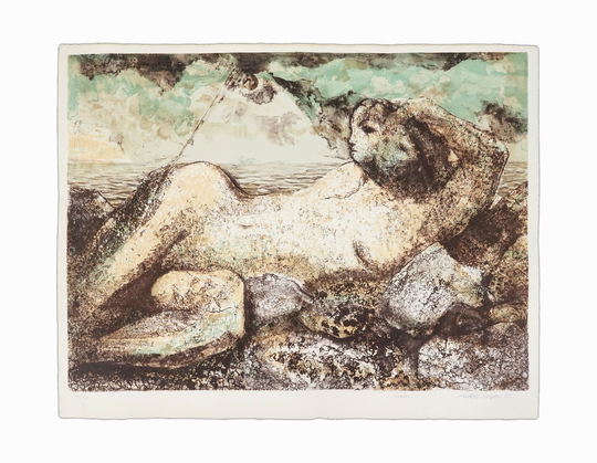 1985 Michael Koydon "Siren" Lithograph Print Limited Edition 41/50 Vintage Art