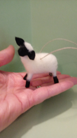 Two | 2 Lamb Felted Wire & Wool Ornament
