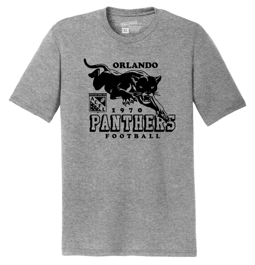 Throwbackmax Orlando Panthers 1970 Acfl Football Premium Tri-Blend Tee Shirt - Grey Heather